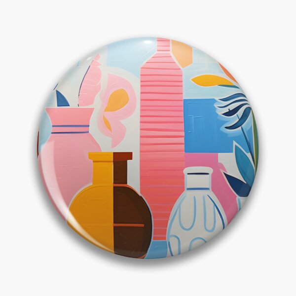 Item preview, Abstract painting of pots and leaves and flowers decorative  designed and sold by LuisaYas.