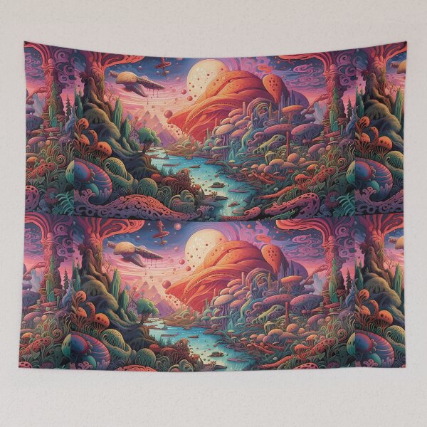 Item preview, Psychedelic Tapestry, Bedroom Wall Decor, Wall Hanging Trippy Tapestry, Trippy Room Decor, Aesthetic Wall Decor, Psychedelic Tapestry designed and sold by TileTango.