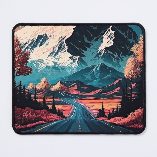 Item preview, Autumn path to a snowy mountain designed and sold by iguananick.