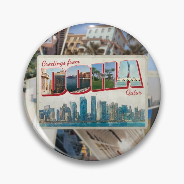 Item preview, Greetings from Doha in Qatar Vintage style retro souvenir designed and sold by DeveloperProp0.