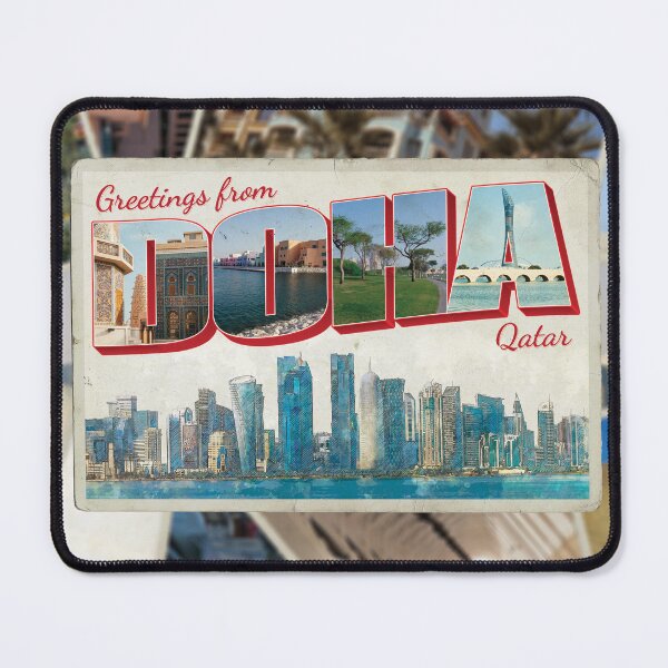 Item preview, Greetings from Doha in Qatar Vintage style retro souvenir designed and sold by DeveloperProp0.