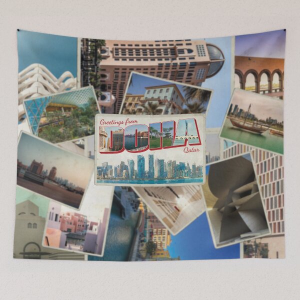 Item preview, Greetings from Doha in Qatar Vintage style retro souvenir designed and sold by DeveloperProp0.