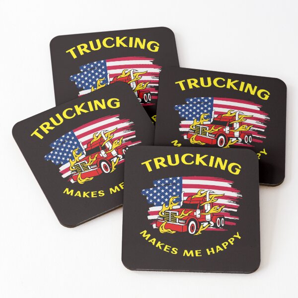 Item preview, American Trucker In Flames Trucking Makes Me Happy RY designed and sold by TeamsterLife.