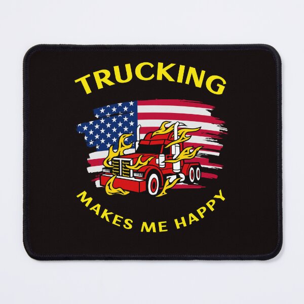 Item preview, American Trucker In Flames Trucking Makes Me Happy RY designed and sold by TeamsterLife.