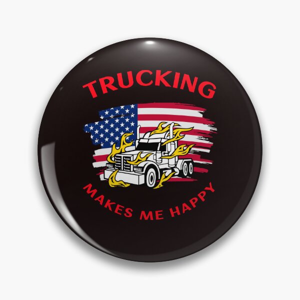 Item preview, American Trucker In Flames Trucking Makes Me Happy WY designed and sold by TeamsterLife.