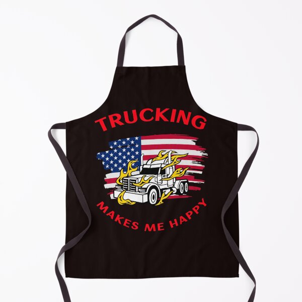 Item preview, American Trucker In Flames Trucking Makes Me Happy WY designed and sold by TeamsterLife.