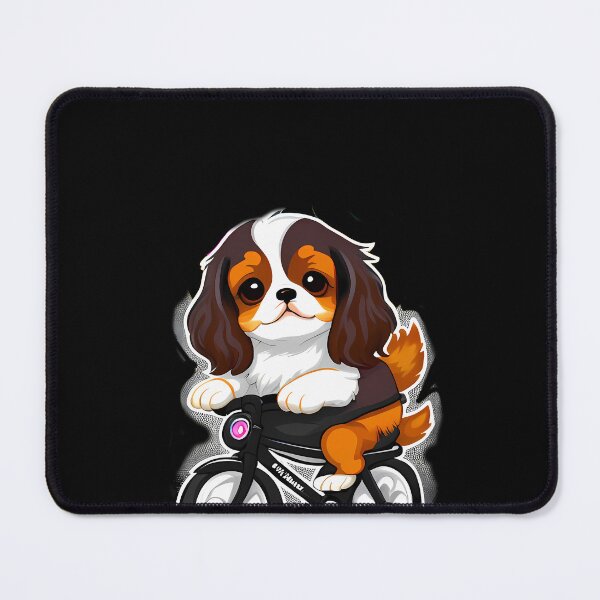 Item preview, Pedaling Pup - Cute Cavalier King Charles Spaniel on a Bicycle designed and sold by Mechanical-Artt.