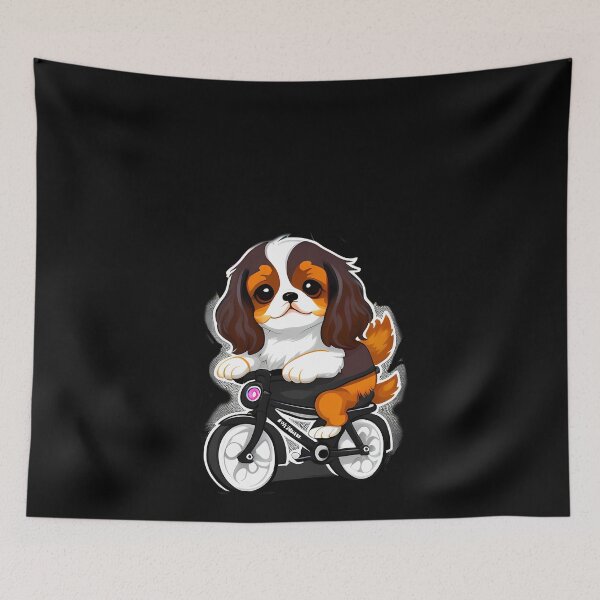 Item preview, Pedaling Pup - Cute Cavalier King Charles Spaniel on a Bicycle designed and sold by Mechanical-Artt.