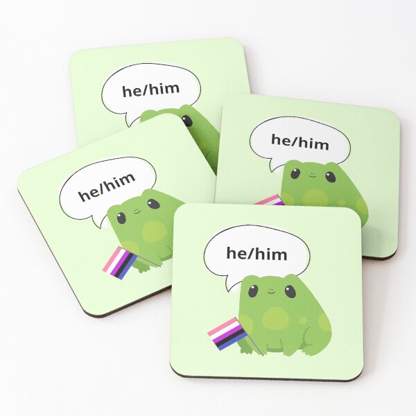 Item preview, Frog Pronouns He/Him Pronoun designed and sold by Furia LGBTQ+ Accessories.