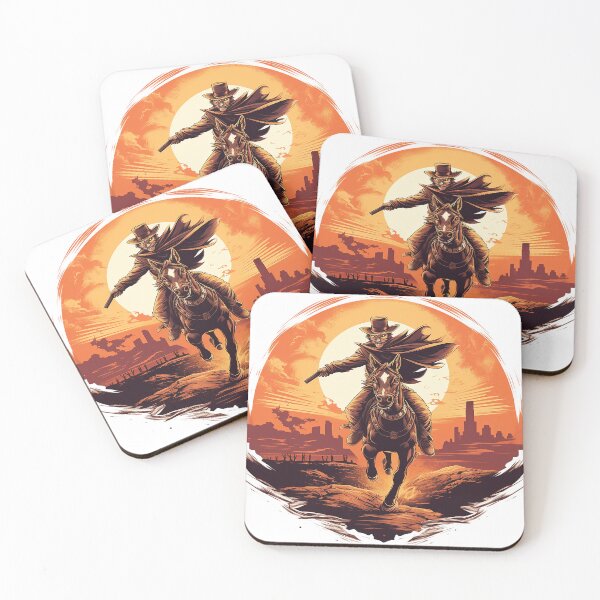 Item preview, Cowboy Cat Rides at Sunset designed and sold by MuseOfMilo.