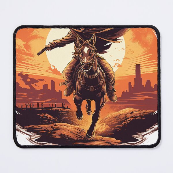 Item preview, Cowboy Cat Rides at Sunset designed and sold by MuseOfMilo.