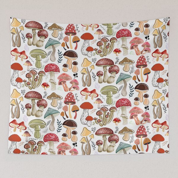 Item preview, Mushroom Pattern Botanical Shrooms designed and sold by ArtThrobDesigns.