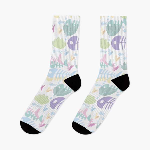 Item preview, Fish Bone Under Sea White Pattern designed and sold by Moyanana.