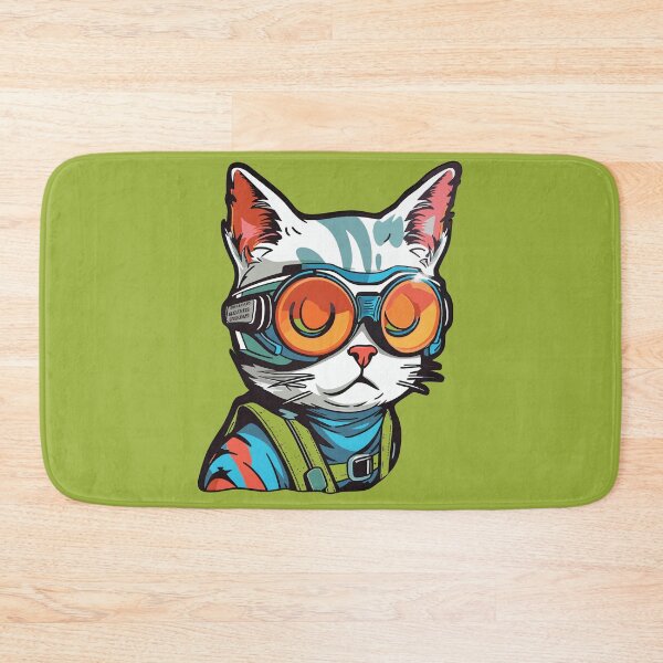 Item preview, Futuristic Multicolor Cats #23 sleepy cat designed and sold by SOVISART.