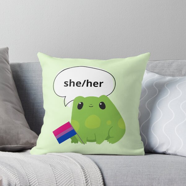 Item preview, Frog Bisexual She/Her Pronoun designed and sold by Furia LGBTQ+ Accessories.