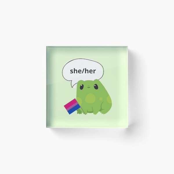 Item preview, Frog Bisexual She/Her Pronoun designed and sold by Furia LGBTQ+ Accessories.
