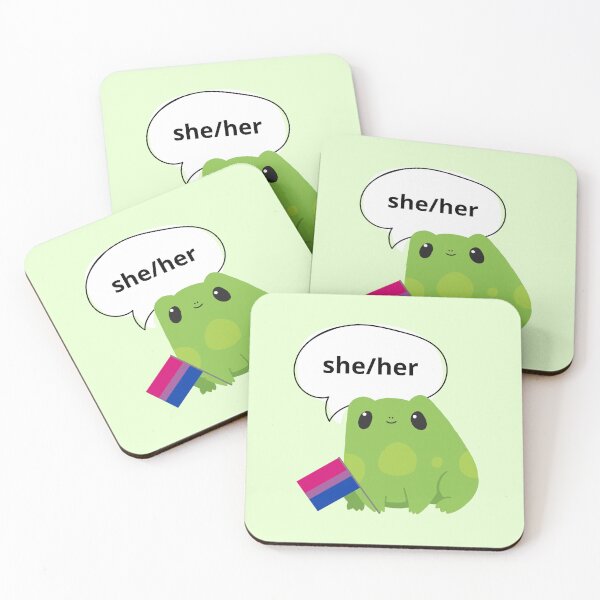Item preview, Frog Bisexual She/Her Pronoun designed and sold by Furia LGBTQ+ Accessories.