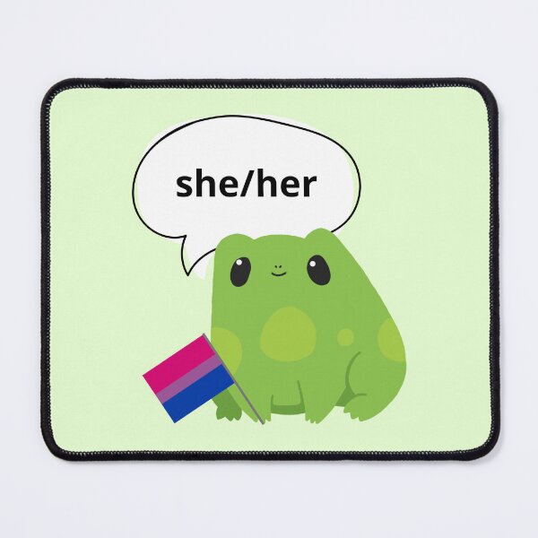 Item preview, Frog Bisexual She/Her Pronoun designed and sold by Furia LGBTQ+ Accessories.