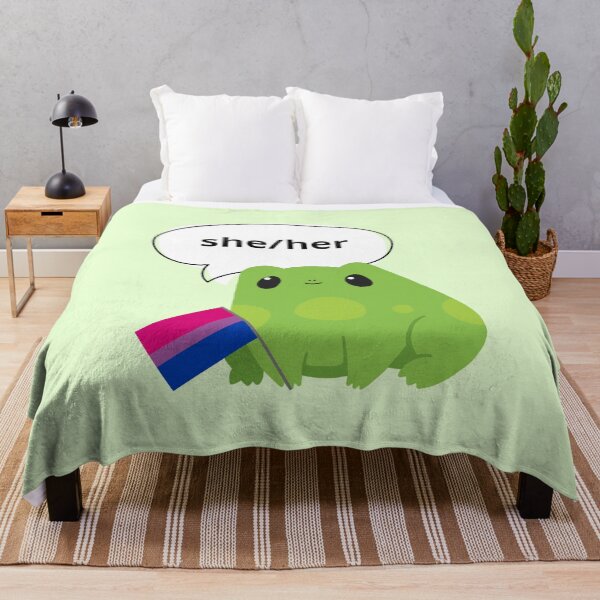 Item preview, Frog Bisexual She/Her Pronoun designed and sold by Furia LGBTQ+ Accessories.