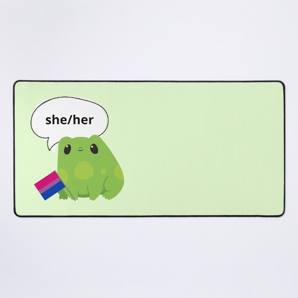 Item preview, Frog Bisexual She/Her Pronoun designed and sold by Furia LGBTQ+ Accessories.