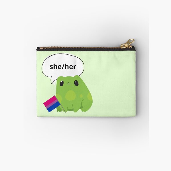 Item preview, Frog Bisexual She/Her Pronoun designed and sold by Furia LGBTQ+ Accessories.