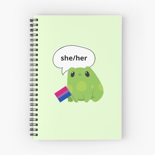 Item preview, Frog Bisexual She/Her Pronoun designed and sold by Furia LGBTQ+ Accessories.