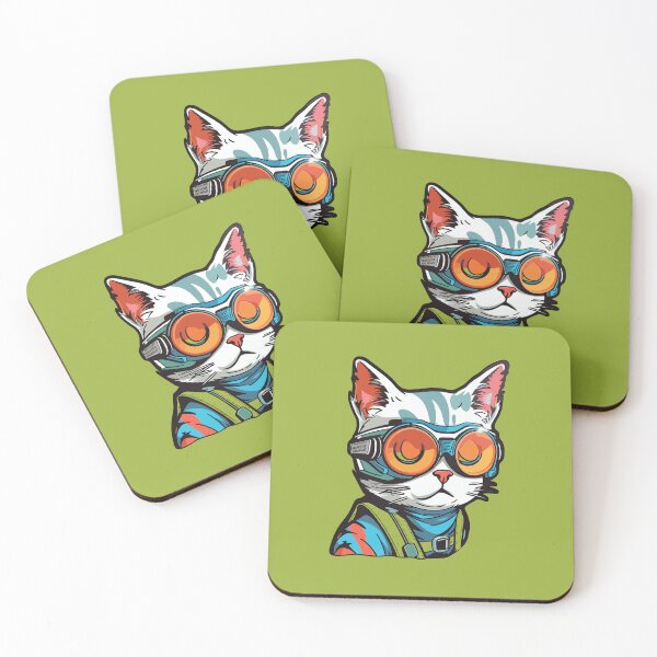 Item preview, Futuristic Multicolor Cats #23 sleepy cat designed and sold by SOVISART.
