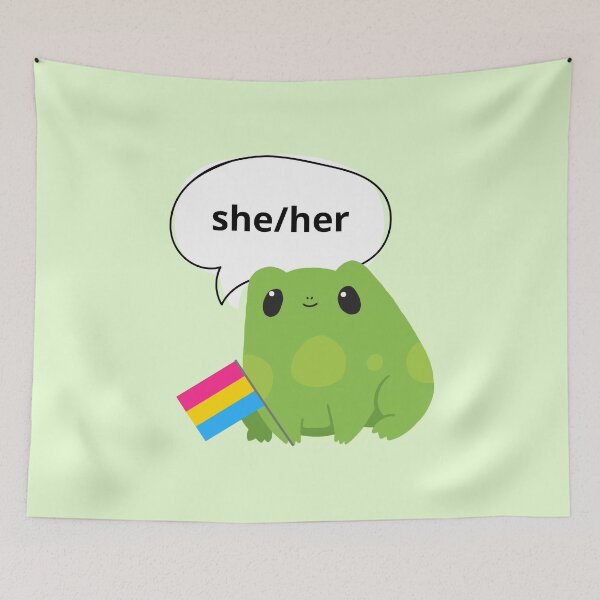 Item preview, Frog Pansexual She/Her Pronoun designed and sold by Furia LGBTQ+ Accessories.