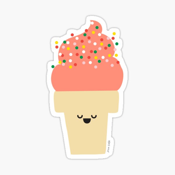 Peachy Ice Cream Sticker