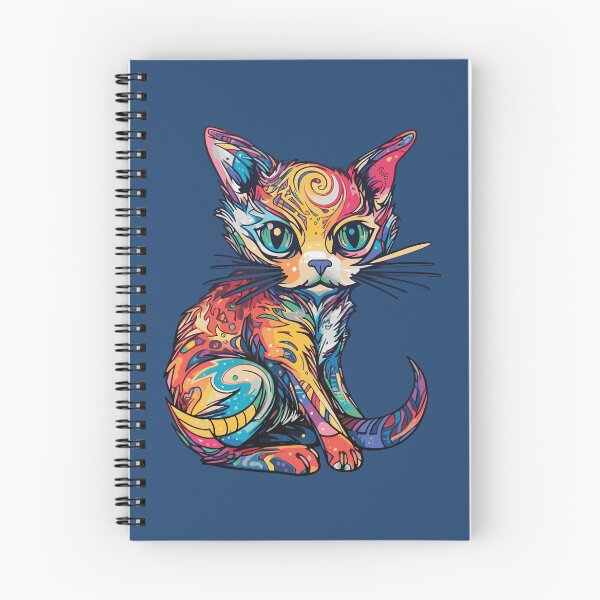 Aperçu de l'œuvre Chats multicolores futuristes #24 chat neptunien créée et vendue par SOVISART.