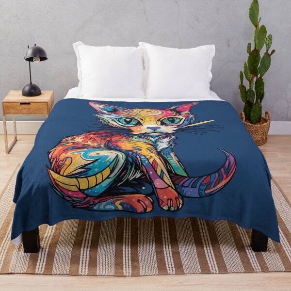 Item preview, Futuristic Multicolor Cats #24 neptunian cat designed and sold by SOVISART.