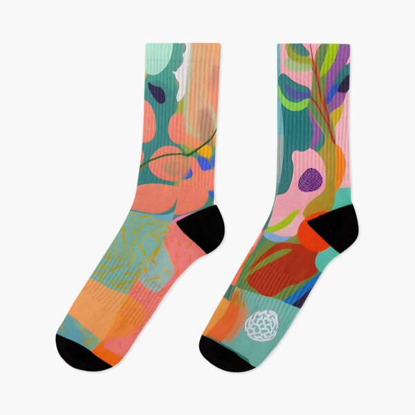 Item preview, Abstract painting of pots and leaves and flowers decorative  designed and sold by LuisaYas.