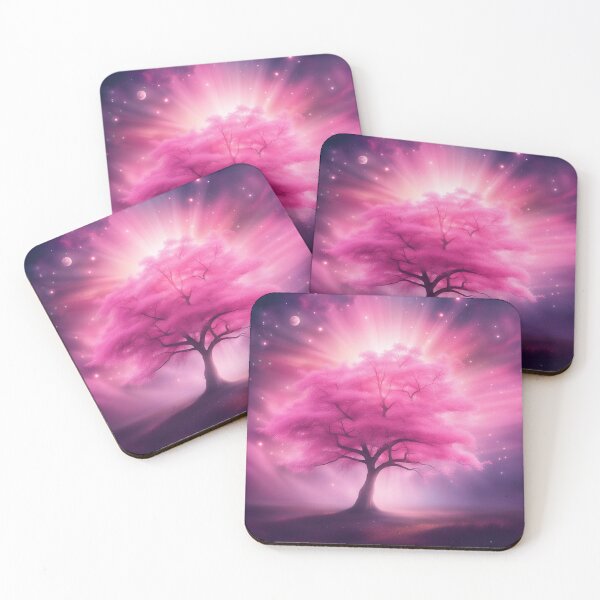 Item preview, pink tree in night sky designed and sold by JuliVogel.