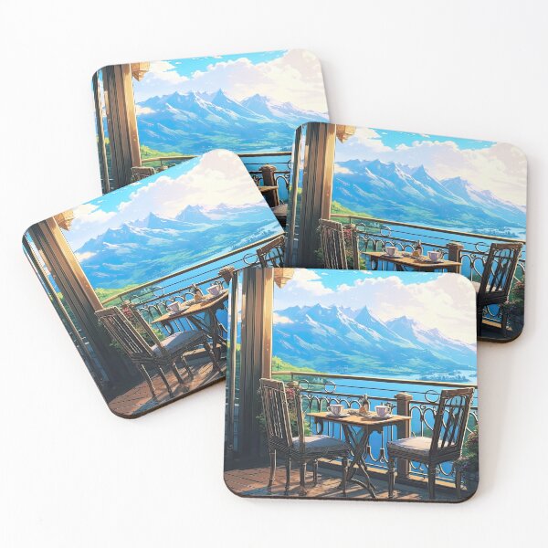 Item preview, Having coffee with a beautiful view, lake and mountains designed and sold by iguananick.