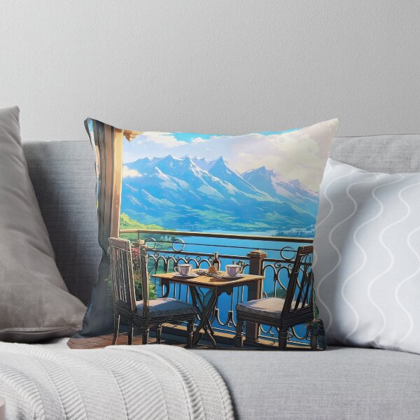 Item preview, Having coffee with a beautiful view, lake and mountains designed and sold by iguananick.
