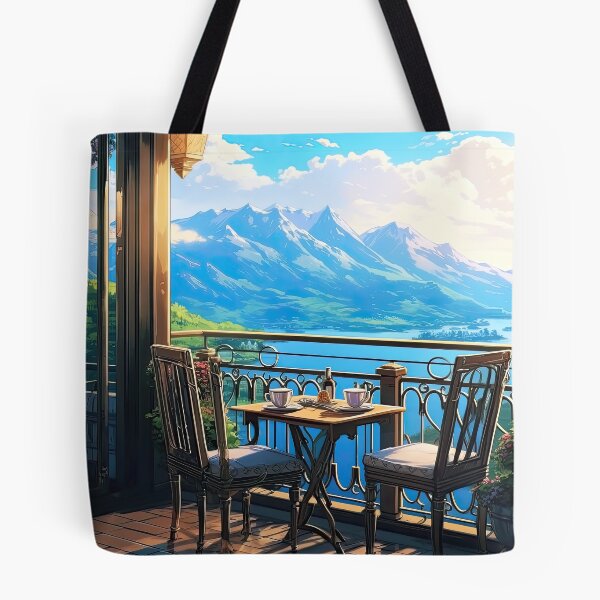 Item preview, Having coffee with a beautiful view, lake and mountains designed and sold by iguananick.