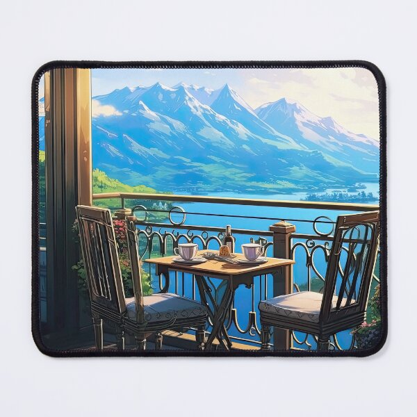 Item preview, Having coffee with a beautiful view, lake and mountains designed and sold by iguananick.