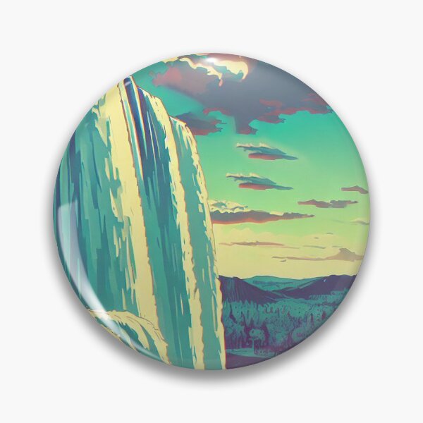 Item preview, Scenic Styles Cosmic Cascades: A Serene Village Embraced by the Enigmatic Waterfall of an Alien World designed and sold by ScenicStyles.