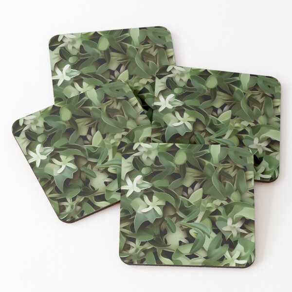 Item preview, Nature Inspired Camo Scoutcore Pattern Leaves and Green Flowers designed and sold by heringa.