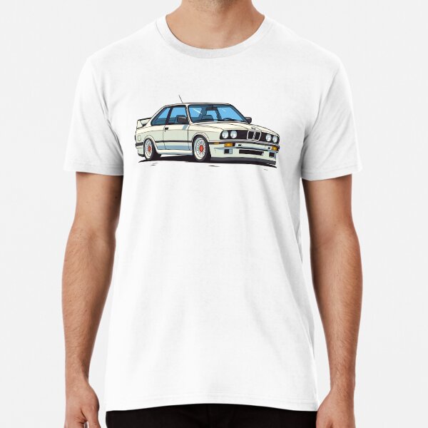 BMW M3 E30 TheSketchMonkey Original T-Shirt White/Grey – Sketch Monkey Store