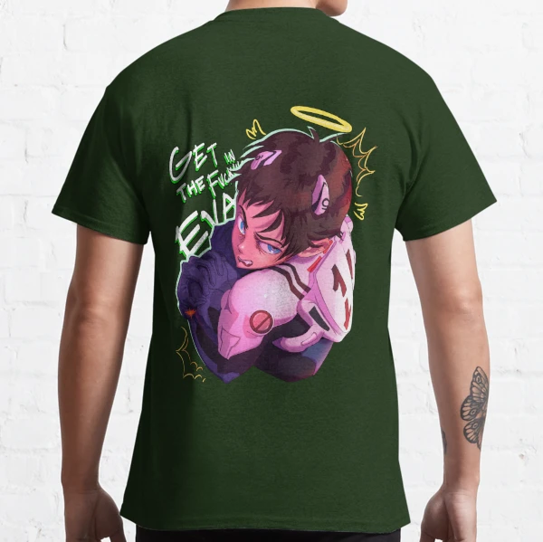 Shinji, get on the eva, evangelion fanart | Classic T-Shirt