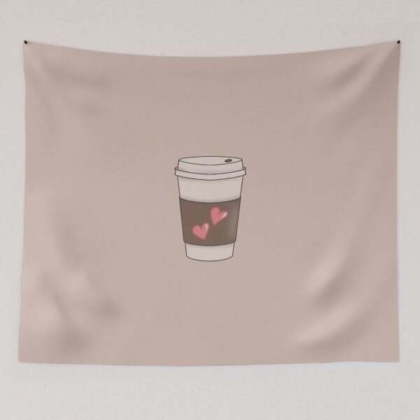 Item preview, Cute Coffee Cup Illustration with Hearts designed and sold by TheEclecticKat.