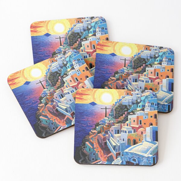 Item preview, Landscape Santorini Painting and Mosaic designed and sold by iguananick.