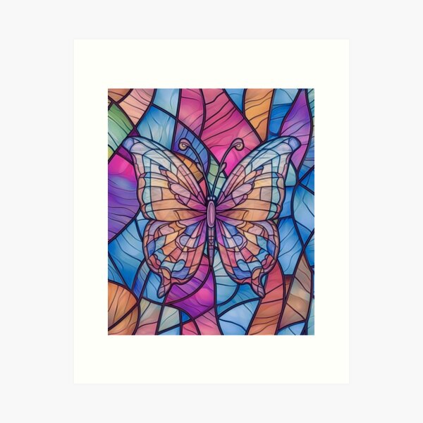 Butterfly sunshine Mosaic, Paintings, Stained Glass by Rachel