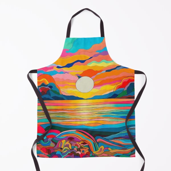 Item preview, Psychedelic Beach Sunrise: Abstract Palm Trees and Idyllic Vibes designed and sold by OdysseyArtworks.