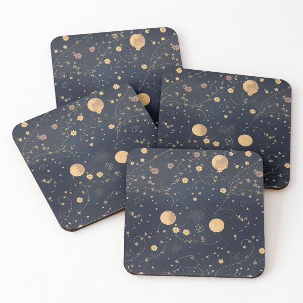Item preview, Celestial and Botanical Seamless Pattern 12: Starlit Floral Enchantment designed and sold by Floral Fiesta Designs.