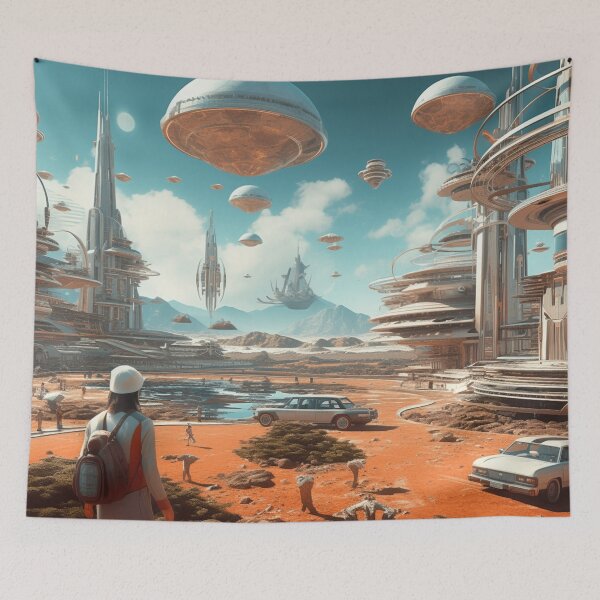 Item preview, Retro Futuristic World designed and sold by Jasby-Co.