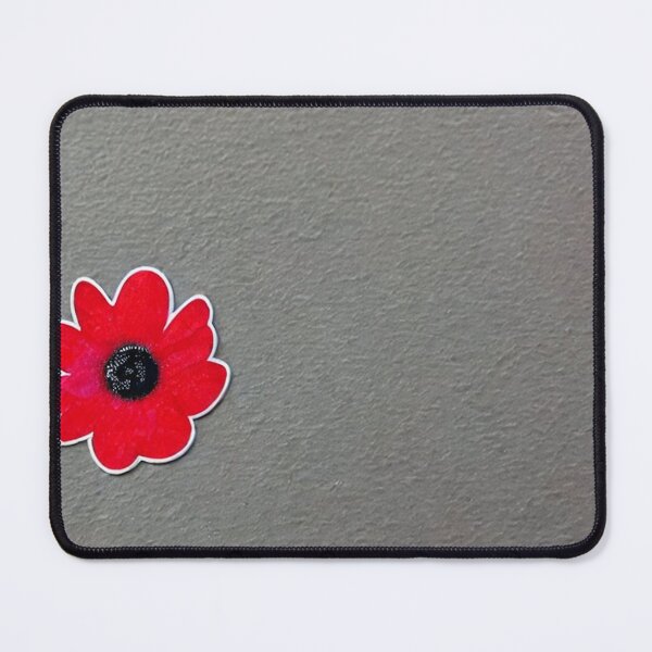 Item preview, Brown background with offset red flower designed and sold by melridger.
