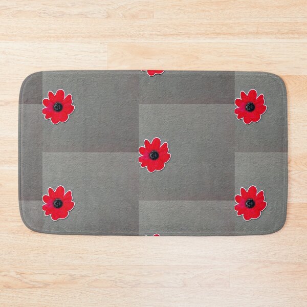 Item preview, Brown background with offset red flower designed and sold by melridger.