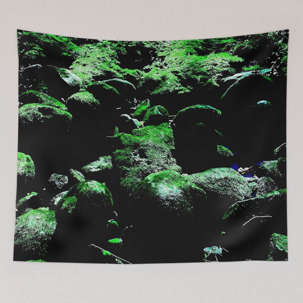 Item preview, Very Dark Mossy Rocks at Night designed and sold by CJRPics.